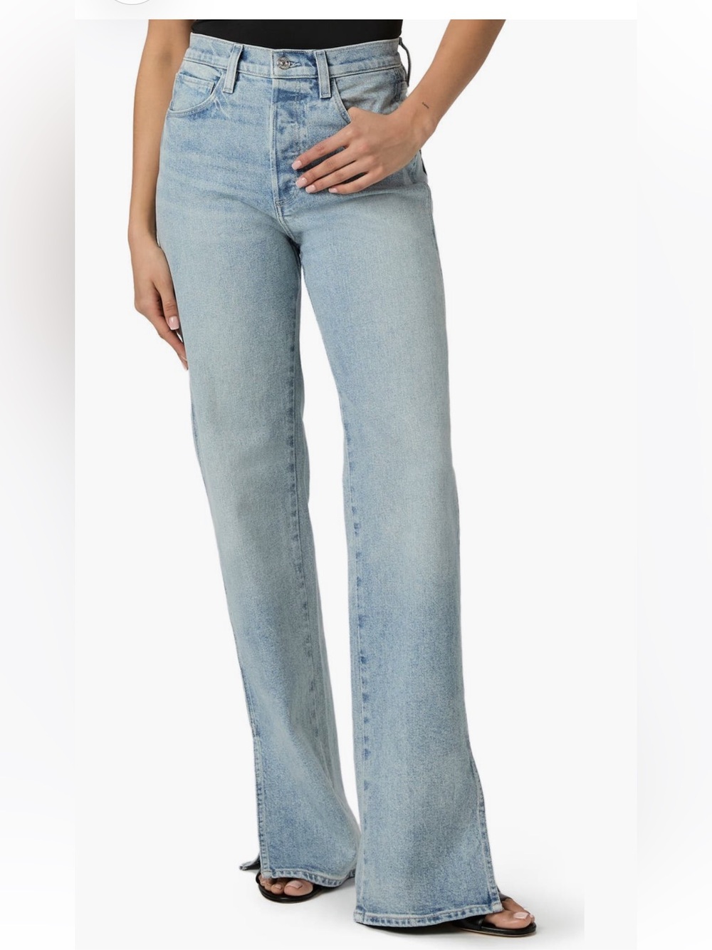 PAIGE Sawyer Wide Leg Wide Leg Jeans Blue Waist 28